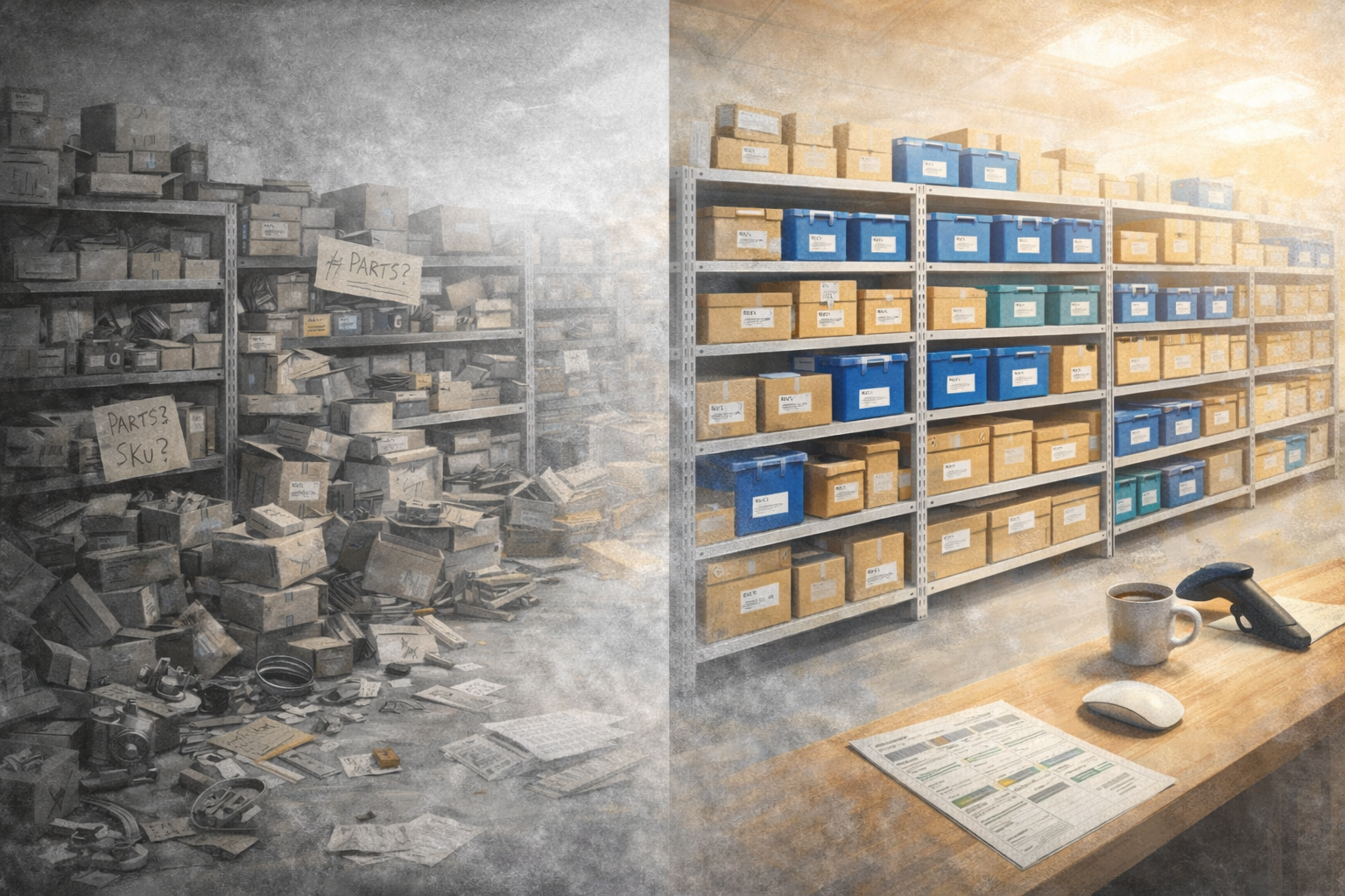 Warehouse transformation — from chaos to organized inventory system
